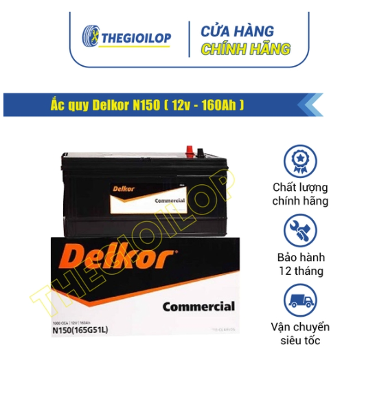 Ắc Quy Delkor N150 - Bảo Hành 12 Tháng - Thegioilop.vn